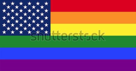 Gurur bayrak star alan eşcinsel Amerika Stok fotoğraf © PeterHermesFurian