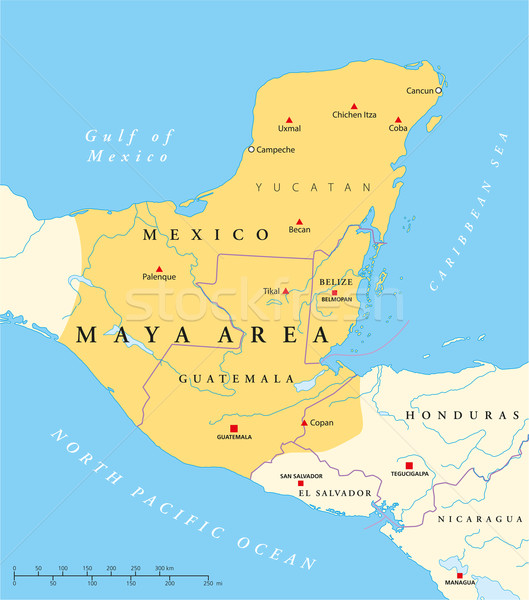 Maya High Culture Area Map Stock photo © PeterHermesFurian