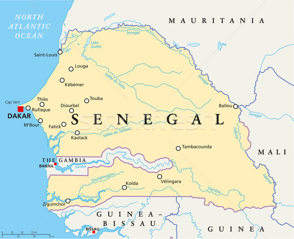 Senegal Political Map Stock photo © PeterHermesFurian