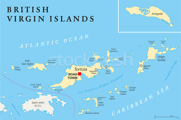 Foto stock: Britânico · Ilhas · Virgens · político · mapa · caribbean