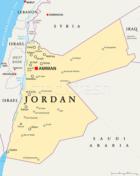 Jordan Political Map Stock photo © PeterHermesFurian