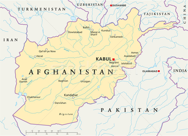 Afghanistan politico mappa importante città Foto d'archivio © PeterHermesFurian