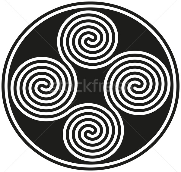 Celtic podwoić cztery czarno białe dobrze starożytnych Zdjęcia stock © PeterHermesFurian
