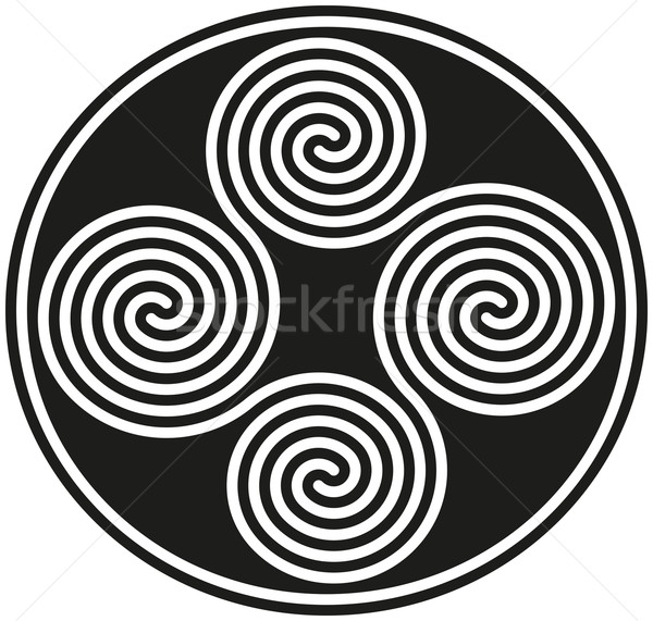 Celtic doubler quatre blanc noir bien anciens [[stock_photo]] © PeterHermesFurian