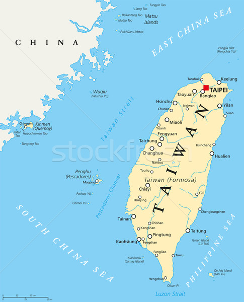 Stock photo: Taiwan, Republic of China, Political Map