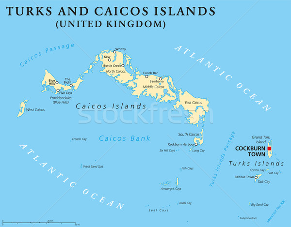 Turks and Caicos Islands Political Map Stock photo © PeterHermesFurian