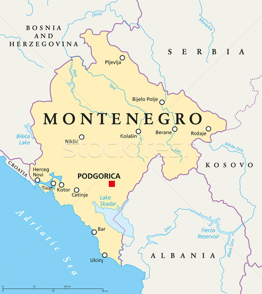 Montenegro Political Map Stock photo © PeterHermesFurian