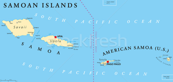 Samoan Islands Political Map Stock photo © PeterHermesFurian