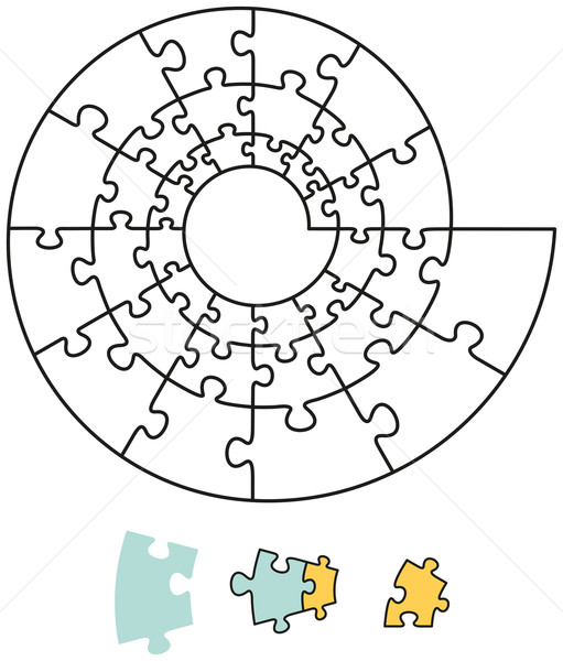 Spiraal puzzel stukken kan teamwerk verbinding Stockfoto © PeterHermesFurian