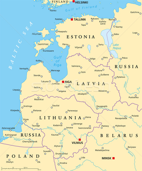 Baltic Countries Political Map Stock photo © PeterHermesFurian