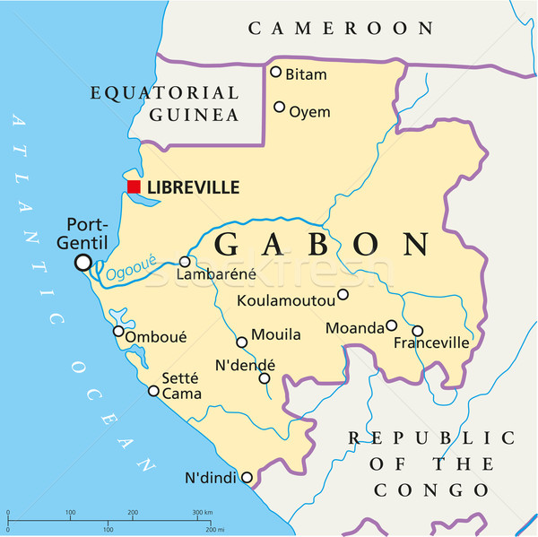 Сток-фото: Габон · политический · карта · важный