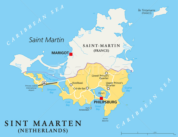 Sint Maarten Political Map Stock photo © PeterHermesFurian