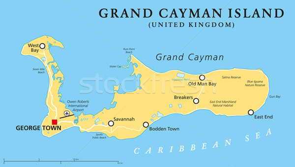 Grand Cayman Island Political Map Stock photo © PeterHermesFurian