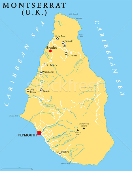 Stock photo: Montserrat Political Map