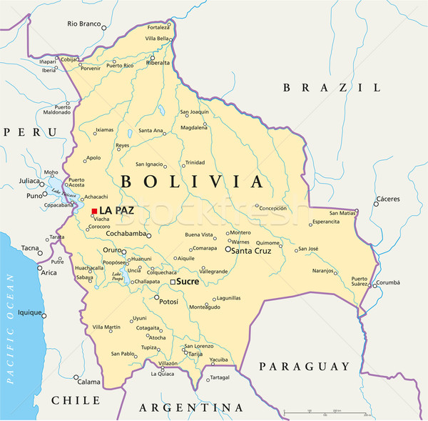 Bolivia Political Map Stock photo © PeterHermesFurian