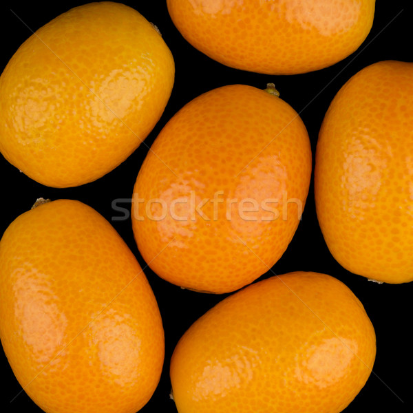 Oval Kumquats On Black Background Stock photo © PeterHermesFurian