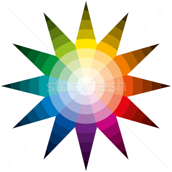 Colore star dodici colori cerchio Foto d'archivio © PeterHermesFurian