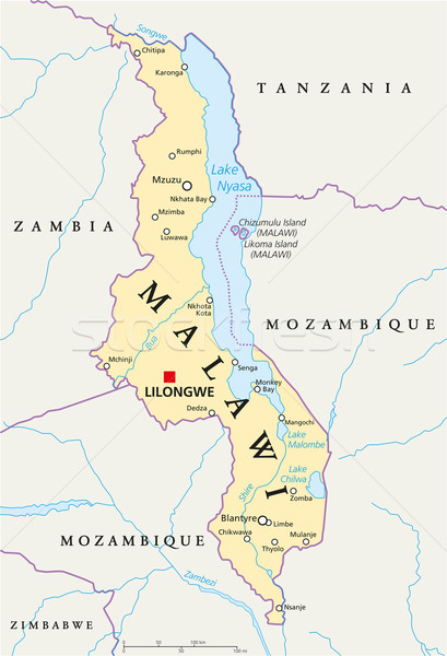 Malawi Political Map Stock photo © PeterHermesFurian