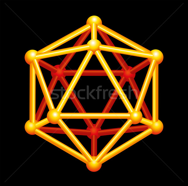 Icosahedron Gold Three-dimensional Shape Stock photo © PeterHermesFurian