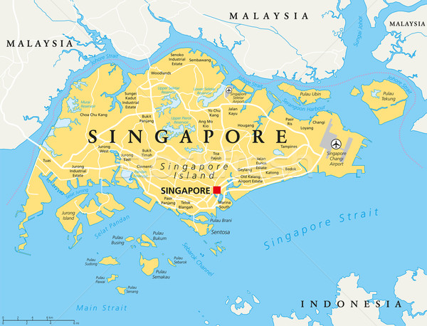Где находится Сингапур на карте мира. Карта районов Сингапура.