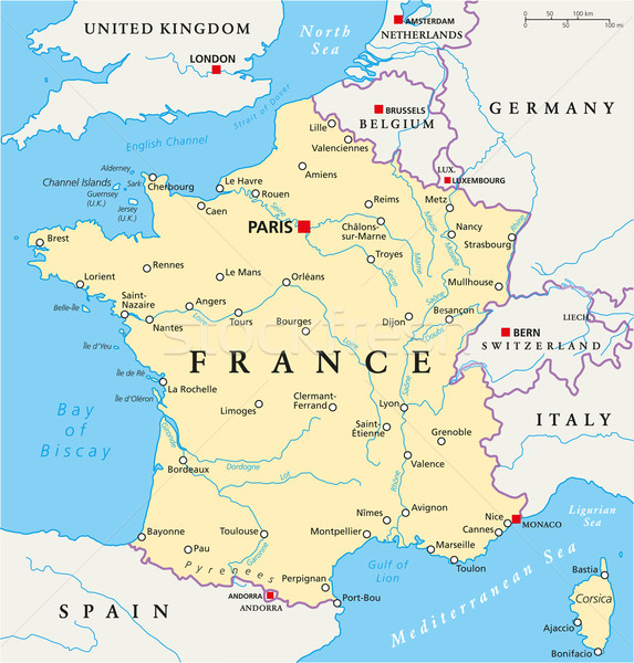 France Political Map Stock photo © PeterHermesFurian