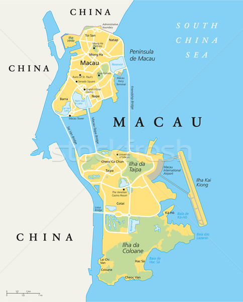 Macau Political Map Stock photo © PeterHermesFurian