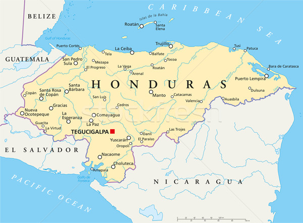Honduras Political Map Stock photo © PeterHermesFurian