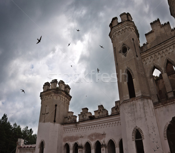 ancient castle under dark sky Stock photo © PetrMalyshev