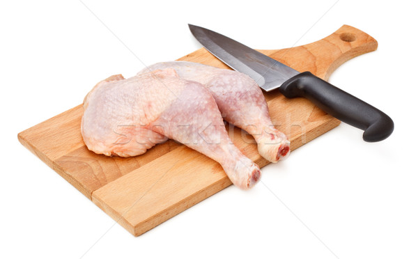 鶏 新鮮な ナイフ まな板 皮膚 ストックフォト © PetrMalyshev