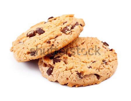 Stockfoto: Chocolade · chip · cookies · geïsoleerd · witte