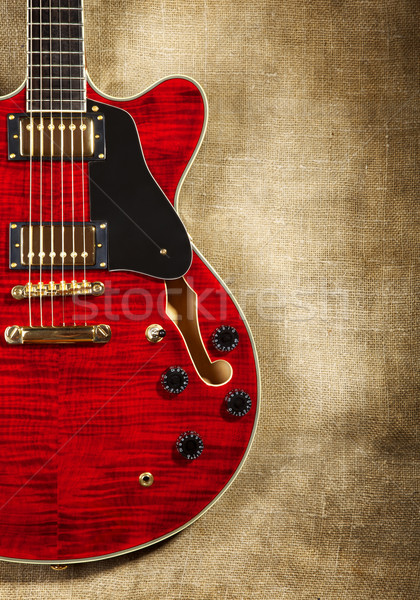 Guitarra rojo guitarra eléctrica marrón lienzo rock Foto stock © PetrMalyshev