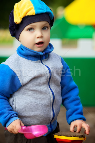 Garçon jouer peu enfant été vert [[stock_photo]] © PetrMalyshev