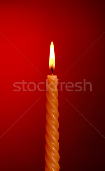 Kerze rot ein Brennen Feuer Hintergrund Stock foto © PetrMalyshev