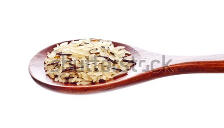 rice blend in wooden spoon Stock photo © PetrMalyshev