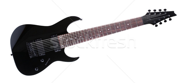 Guitarra negro eléctrica aislado blanco música Foto stock © PetrMalyshev