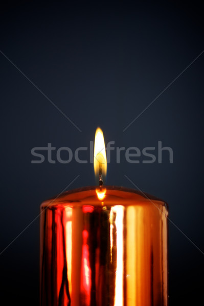 Brûlant bougie cire gris feu fond [[stock_photo]] © PetrMalyshev