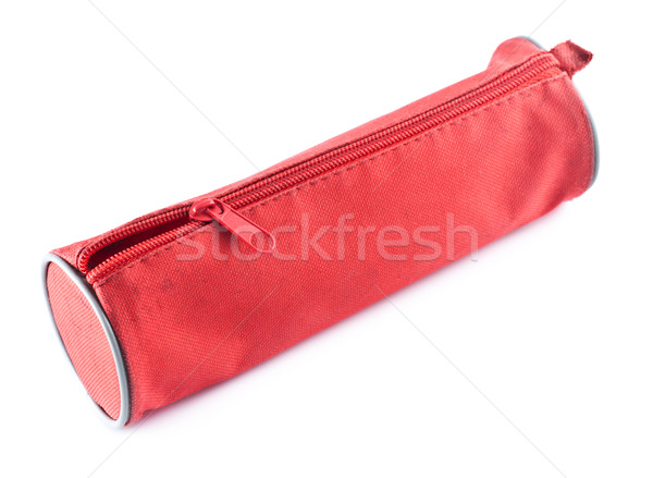 Foto stock: Vermelho · tecido · isolado · branco · negócio · lápis