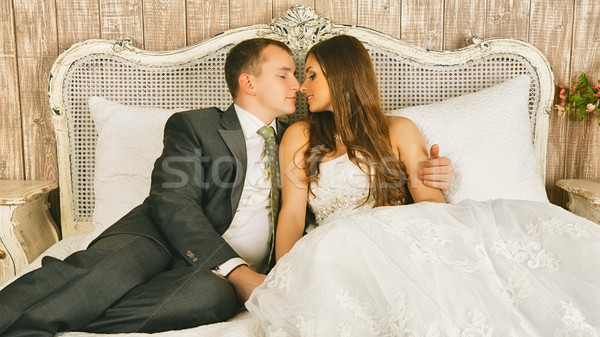 Mariée marié charmant chambre mariage amour [[stock_photo]] © PetrMalyshev