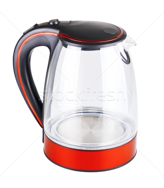 Szkła elektryczne czajnik odizolowany biały wody Zdjęcia stock © PetrMalyshev