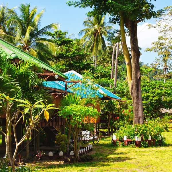 Trópusi üdülőhely gyönyörű bungaló dzsungel Krabi Stock fotó © PetrMalyshev