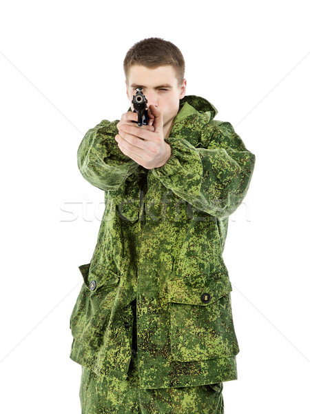 Stock photo: Military Man Shoots