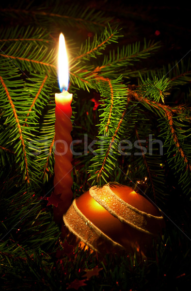 Vela decoração bola amor vermelho Foto stock © PetrMalyshev