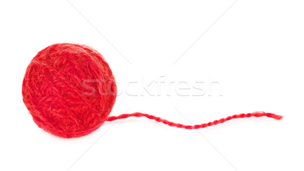 Rojo hilados pelota aislado blanco textura Foto stock © PetrMalyshev