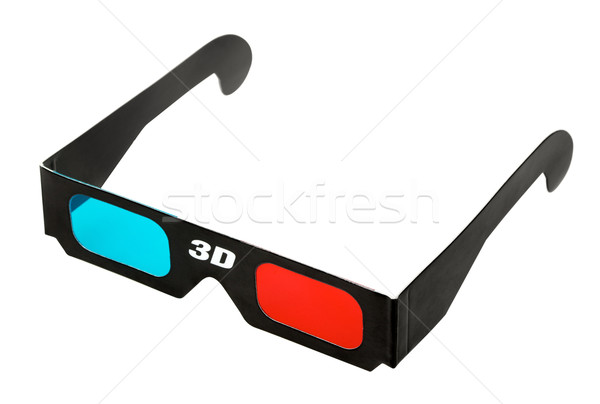 Occhiali 3d nero 3D isolato bianco Foto d'archivio © PetrMalyshev