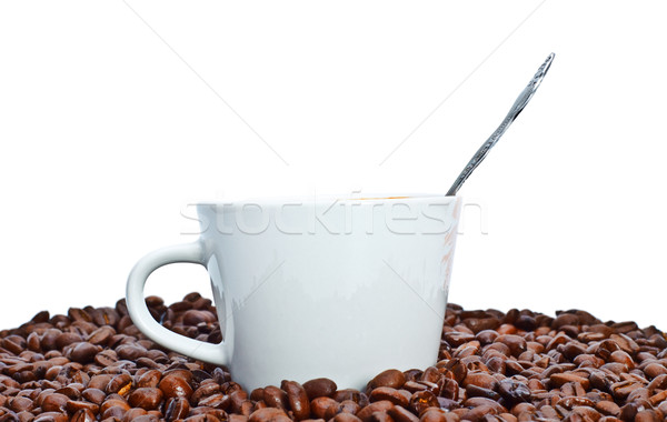 espresso cup in coffee beans Stock photo © PetrMalyshev