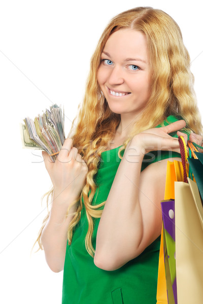 Shopping fille fille heureuse argent mode [[stock_photo]] © PetrMalyshev