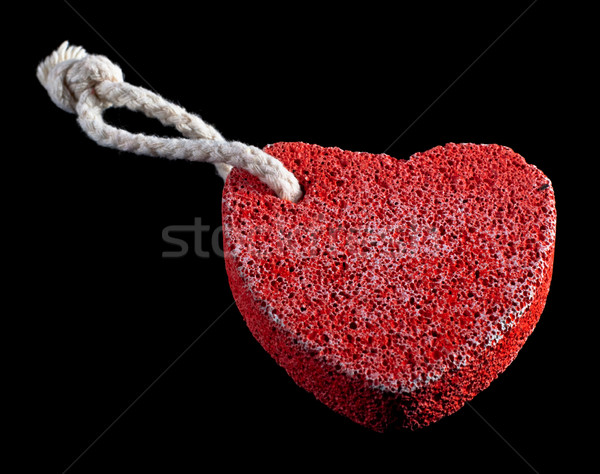 red heart-shaped stone with rope Stock photo © PetrMalyshev
