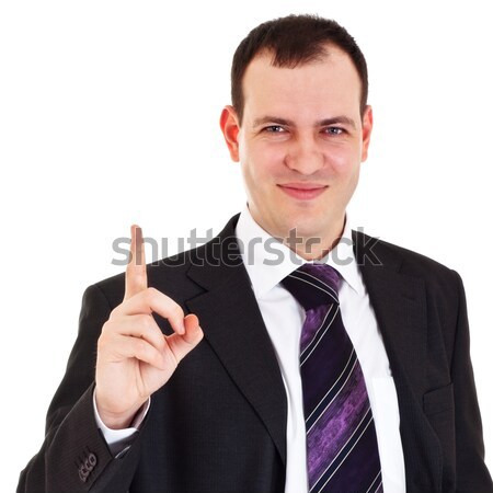 smiling businessman raise finger up Stock photo © PetrMalyshev