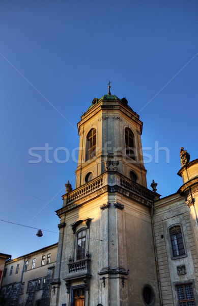 Foto stock: Iglesia · para · cielo · cruz · arte · verano