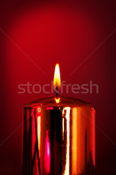 сжигание свечу воск красный огня фон Сток-фото © PetrMalyshev